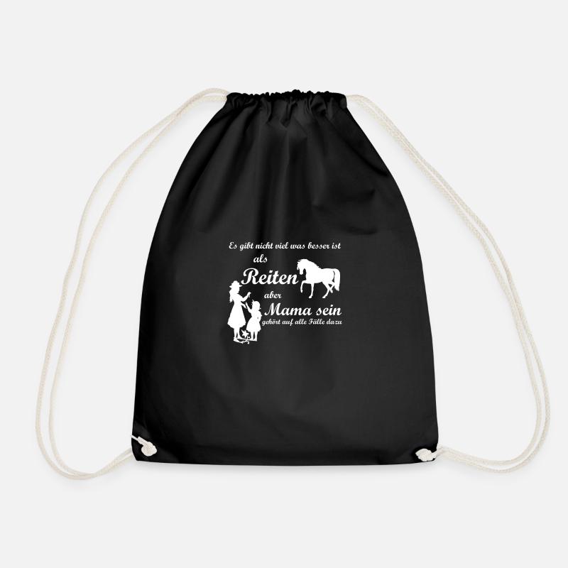 Reiten und Mama - Turnbeutel - Schwarz