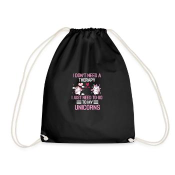 Thérapie de licorne Cadeau animal fantastique Licorne - Sac de sport léger - noir - Devant
