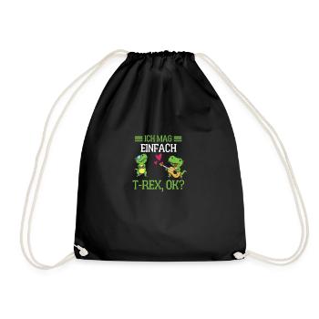 Tierliebhaber Dinosaurier Geschenk Lustiges T Rex - Turnbeutel - Schwarz - Vorne