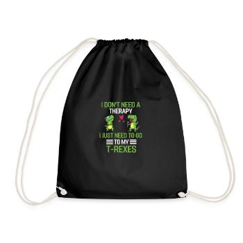 Tyrannosaurus Rex Therapie Geschenk Dino T Rex - Turnbeutel - Schwarz - Vorne