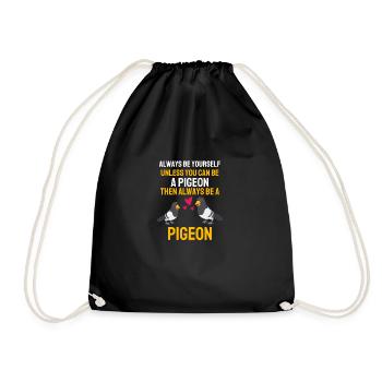 Pigeon Fancier Bird Gift Funny Pigeon - Drawstring Bag - black - Front
