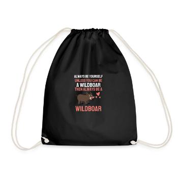 Habitants de la forêt Cadeau animal de forêt Sanglier - Sac de sport léger - noir - Devant