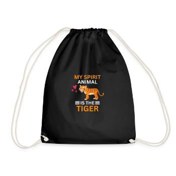 Dschungel Tier Raubtier Geschenk Lustiges Tiger - Turnbeutel - Schwarz - Vorne