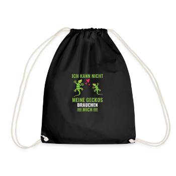 Eidechsen Tropisches Tier Geschenk Lustiges Gecko - Turnbeutel - Schwarz - Vorne
