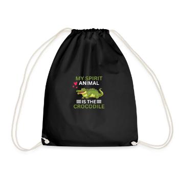 Predator Animal Lovers Gift Funny Crocodile - Drawstring Bag - black - Front