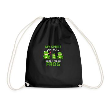 Amphibien Tierliebhaber Geschenk Lustiges Frosch - Turnbeutel - Schwarz - Vorne