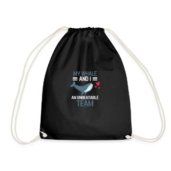 My Whales and I Ocean Animal Gift Whale - Drawstring Bag - black - Front