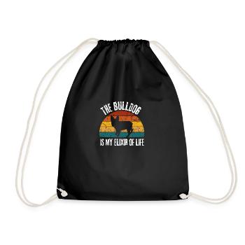 Lustiges Haustier Hund Geschenk Retro Bulldogge - Turnbeutel - Schwarz - Vorne