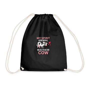 Farm Animal Animal Lovers Gift Funny Cow - Drawstring Bag - black - Front
