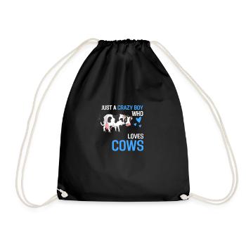 Juste un garçon fou agriculteur animal cadeau vache - Sac de sport léger - noir - Devant