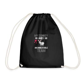 Mes ânes et moi Cadeau animal de ferme Âne - Sac de sport léger - noir - Devant