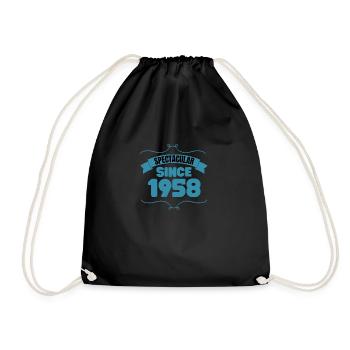 65th birthday gift Spectacular since 1958 - Drawstring Bag - black - Front