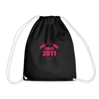 12th Birthday Gift Incredible since 2011 - Drawstring Bag - black - Front
