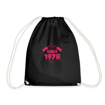 45. Geburtstag Geschenk Unglaublich seit 1978 - Turnbeutel - Schwarz - Vorne