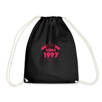 26. Geburtstag Geschenk Unglaublich seit 1997 - Turnbeutel - Schwarz - Vorne