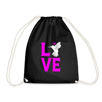 Hummingbird - Drawstring Bag - black - Front