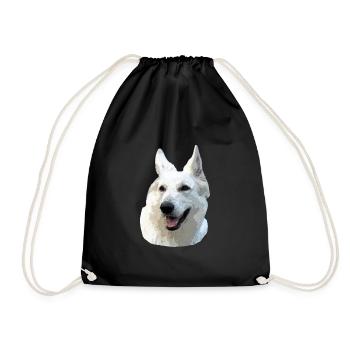 White Shepherd - Drawstring Bag - black - Front