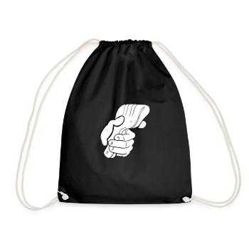 slot handle car - Drawstring Bag - black - Front