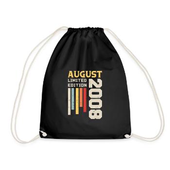 Août 2008 - Cadeau anniversaire Août 2008 Août - Sac de sport léger - noir - Devant