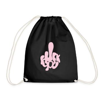 Fuck You in Bubble Letters - Drawstring Bag - black - Front