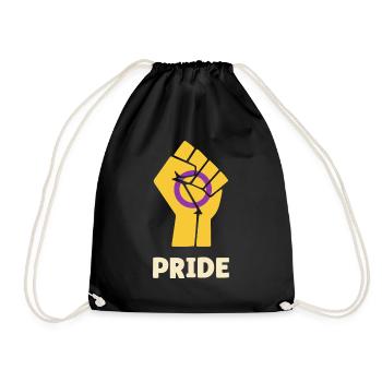 Pride Intersex Pride Fist Design pour l’égalité - Sac de sport léger - noir - Devant