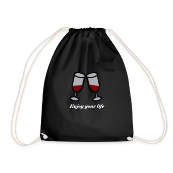 Wine time wine gift idea cadeau white wine enjoy - Sac de sport léger - noir - Devant