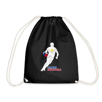 Philippines Filipino Flag Basketball I Gift - Drawstring Bag - black - Front