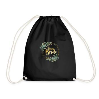 Team Bride Shirts - Drawstring Bag - black - Front