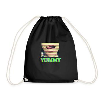 Yummy Mund - Turnbeutel - Schwarz - Vorne