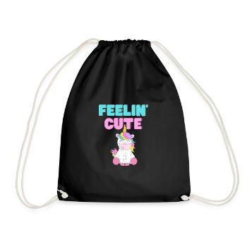 Cute - Drawstring Bag - black - Front