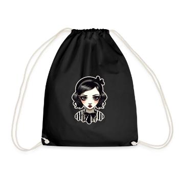 Goth Girl Gothic Mystical Horror Mystery - Drawstring Bag - black - Front