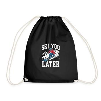 Ski you later - Ski Geschenkidee - Turnbeutel - Schwarz - Vorne