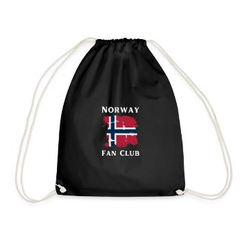Norway Fan Club Winter Holiday Hiking Gift - Drawstring Bag - black - Front