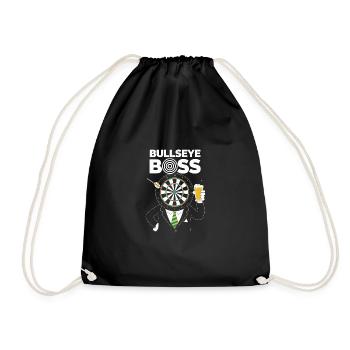 lustige Darts Geschenkidee Bullseye Chef - Turnbeutel - Schwarz - Vorne