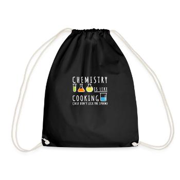Chemistry Is Like Cooking Just Don't Lick The Spoo - Drawstring Bag - black - Front