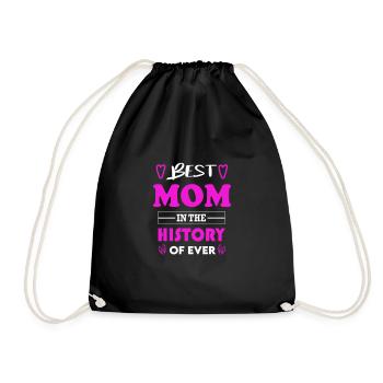 Best Mom Beste Mama for Ever für immer - Turnbeutel - Schwarz - Vorne