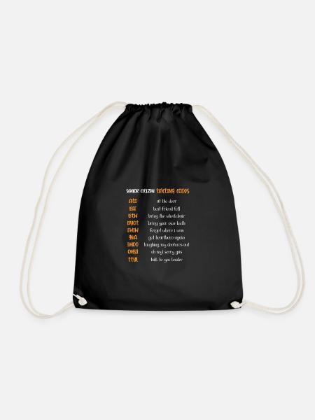Text codes Senior Citizen or Eldery Person Gesch - Drawstring Bag - black