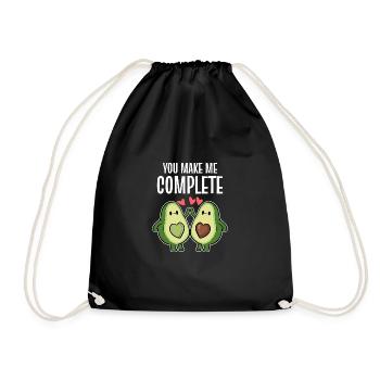 You Complete Me Boyfriend or Girlfriend Gift - Drawstring Bag - black - Front