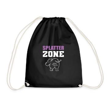 Spritzzone Tierbiologe Geschenk - Turnbeutel - Schwarz - Vorne