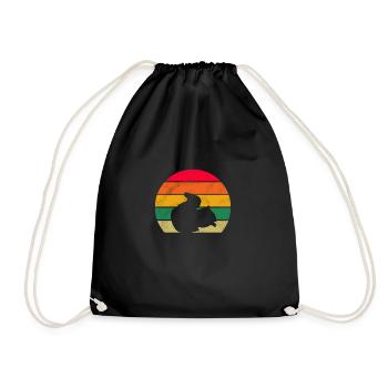 Grunge Forest Animal Retro Squirrel - Drawstring Bag - black - Front