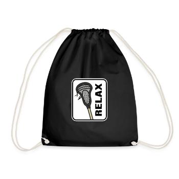 Lacrosse Relax Lacrosse Racket Lacrosse Player - Drawstring Bag - black - Front