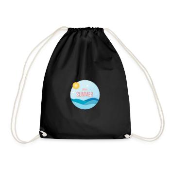 Hello summer Hello summer T Shirt Print - Drawstring Bag - black - Front