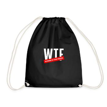 WTF - Drawstring Bag - black - Front