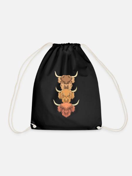 Geschenk Highland Cattle Schottisches Hochlandrind - Turnbeutel - Schwarz
