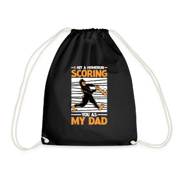 I Hit A Homerun Scoring You As My Dad 3 - Drawstring Bag - black - Front