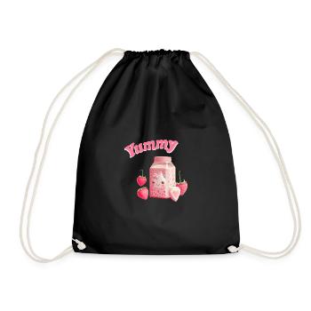 Erdbeermilch Erdbeere Anime kawaii - Turnbeutel - Schwarz - Vorne