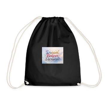 Dream Believe Achieve - Drawstring Bag - black - Front