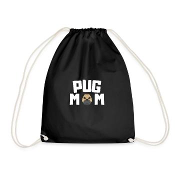 Mops Mama Hunde Haustier Muttertag Geschenk Mops - Turnbeutel - Schwarz - Vorne