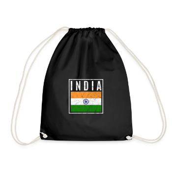 Indien - Turnbeutel - Schwarz - Vorne