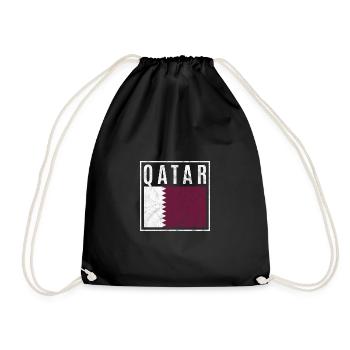 Qatar - Drawstring Bag - black - Front